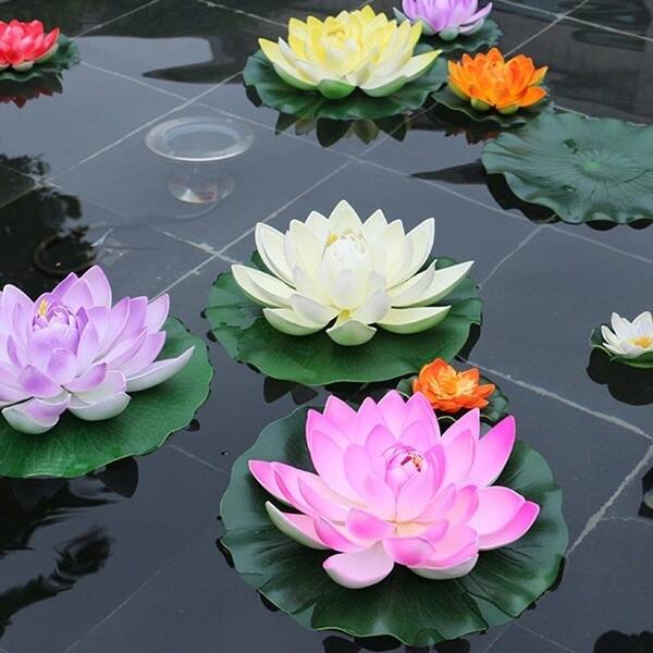 Shop Vorcool 5pcs Artificial Floating Water Lily Lotus Flower Pond