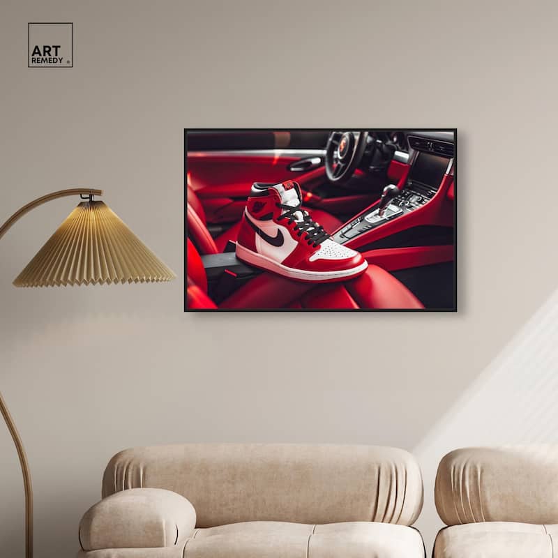 Sneaker Car Red Canvas by Art Remedy