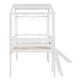 preview thumbnail 12 of 16, Twin Loft Bed with Slide, Blackboard, and Light Strip, White - Fun Design