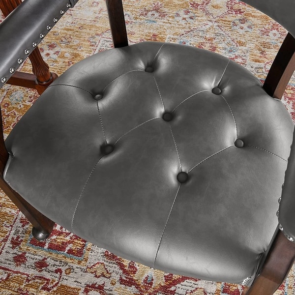 Dining Chair with Casters Leather Chair with Caster Nailhead Dining