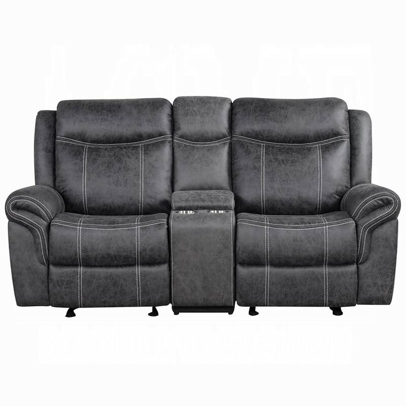 Hesy Power Motion Recliner Loveseat w Console, Dark Gray 75 Inch