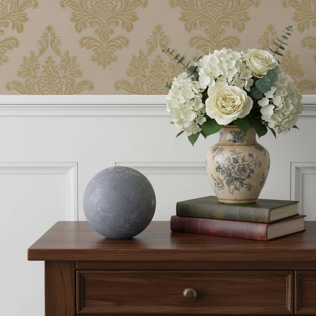 HomeRoots 6" Silver Paper Mache Hand Painted Orb Decorative Orb - 6.00 in. x 6.00 in. x 6.00 in.