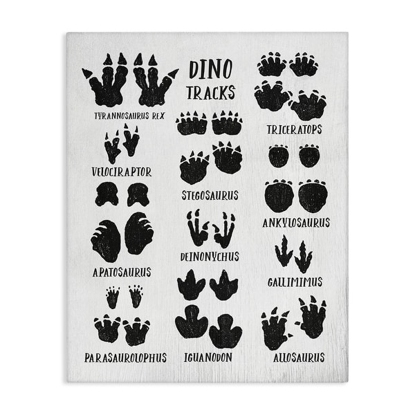 slide 2 of 10, Stupell Children's Rustic Dinosaur Track Chart with Text Canvas Wall Art 16 x 20