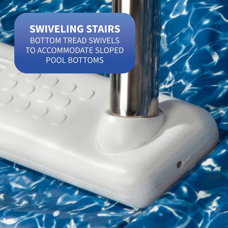 Blue Wave Premium Stainless Steel Reverse Bend In-pool Ladder for Above Ground Pools