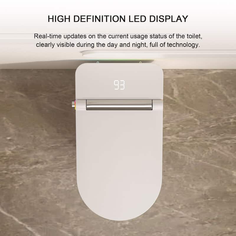 1-Piece 1.28 GPF Auto Single Flush Elongated Bidet Toilet Smart Toilet in White