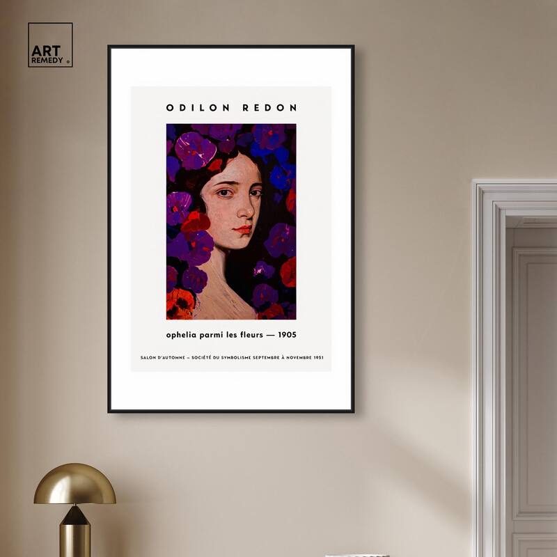 Redon's Ophelia in Blooms Canvas by Art Remedy