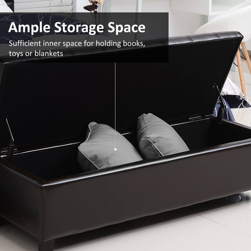 Leather Storage Bench End of Bed Bench for Bedroom, Rustic Dining Bench Brown Vanity Bench Indoor Bench