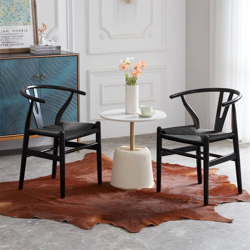 Set of 2 Mid-Century Modern Wooden Dining Chairs,Fully Assembled