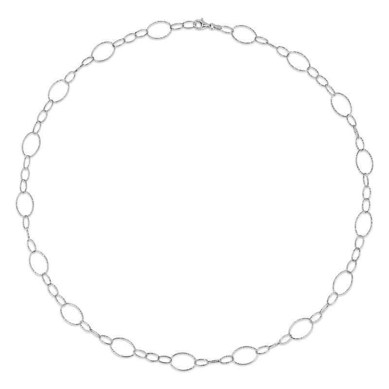 Miadora Sterling Silver Oval Link Necklace