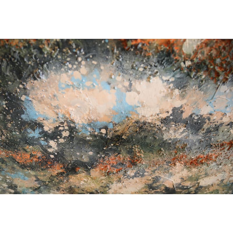 Elementum Hand Painted Abstract Horizontal Canvas Wall Art 47x31 Inch