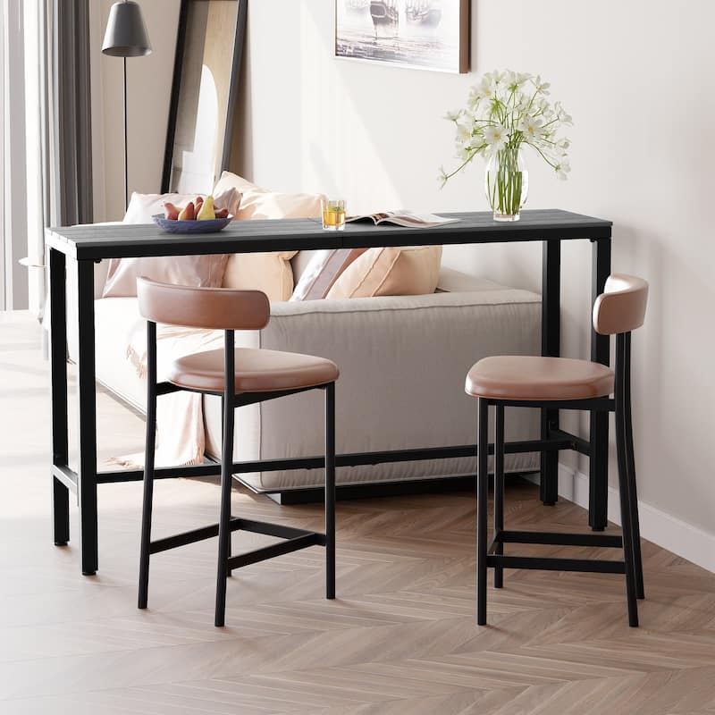 Crestlive Products Patio Outdoor Bar Table Rectangle Pub Table