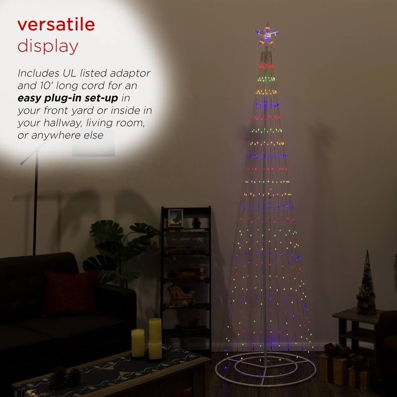 83 Christmas Tree Tower w/ 8 Functions and 300 LED Lights