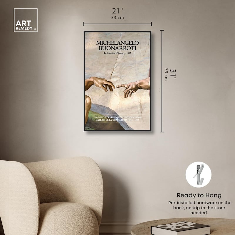 Touching Fingers Canvas by Art Remedy