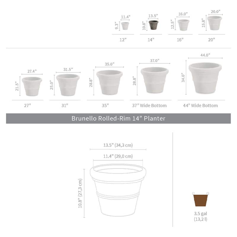 Brunello Classic Round Planter