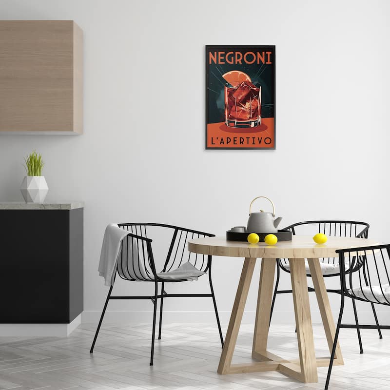 Stupell Vintage Midcentury Negroni Drink Framed Giclee Art Design By Andreas Magnusson