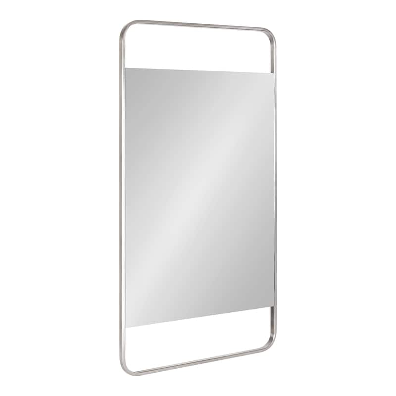 Kate and Laurel Nobles Radius Corner Framed Mirror - 20x36 - Silver