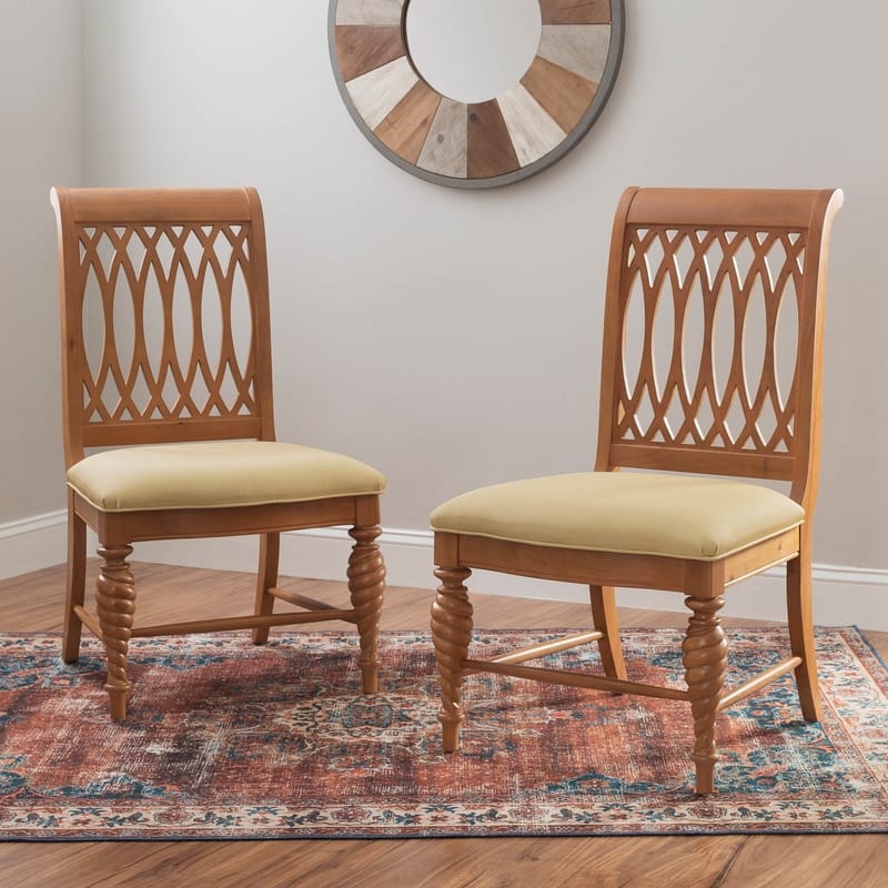Linon Holden Solid Wood Farmhouse Side Dining Chair (Set of 2) - Natural