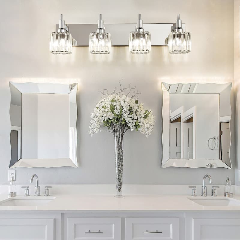 2/3/4-Light Modern Bathroom Crystal Vanity Light Wall Sconces