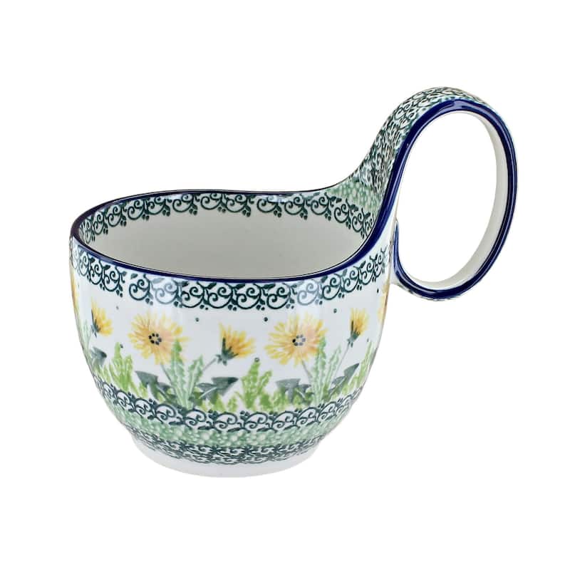 Blue Rose Polish Pottery 845 Ceramika Artystyczna Soup Mug