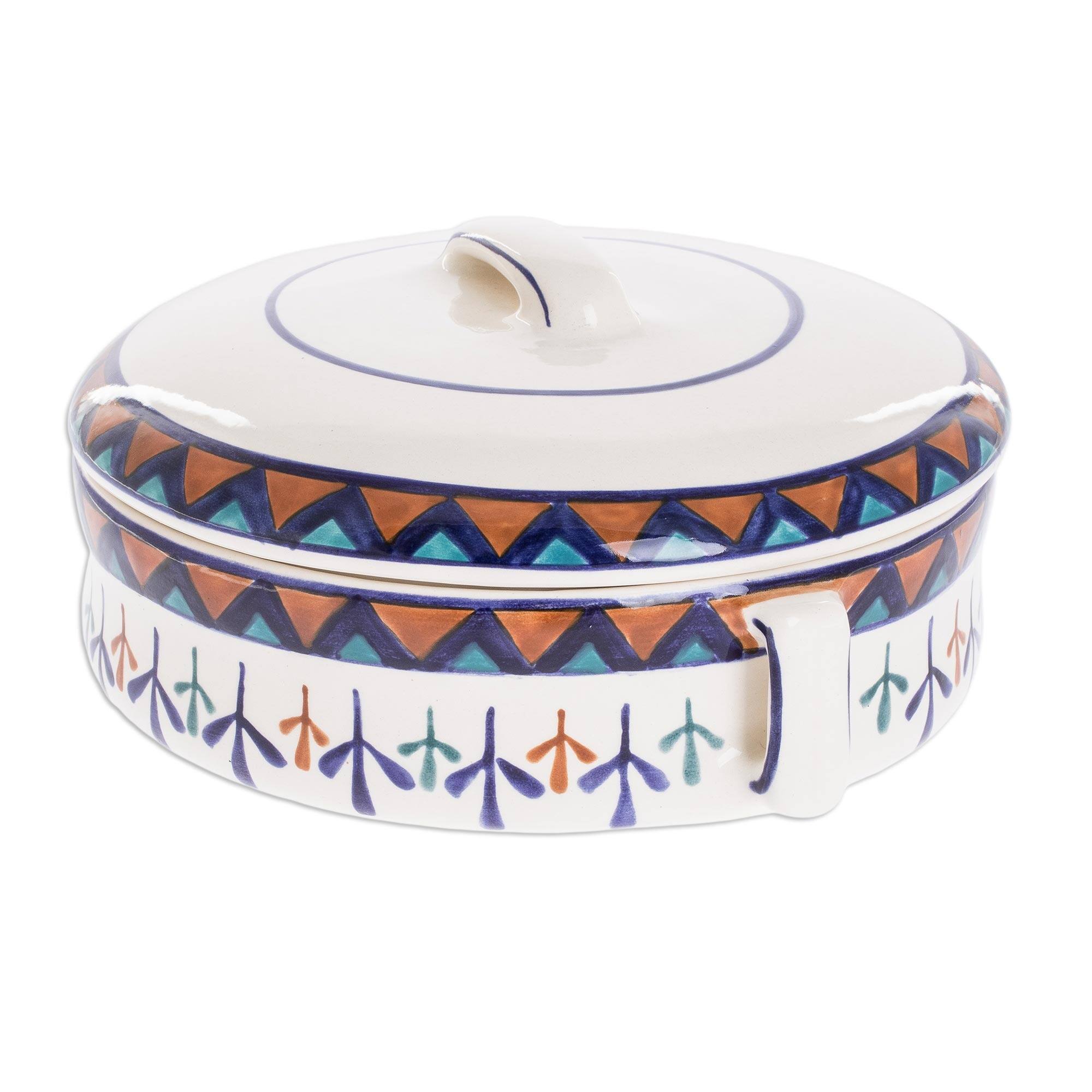 Novica Handmade Antigua Breeze Ceramic Covered Casserole Dish Bed Bath & Beyond 36958249