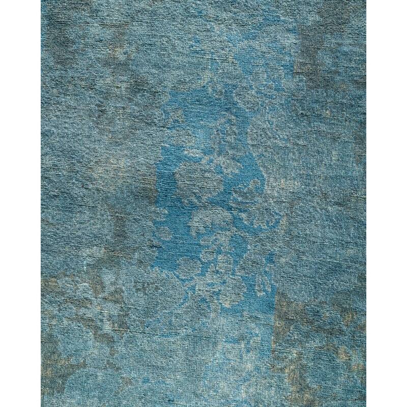 Fine Vibrance, One-of-a-Kind Hand-Knotted Runner Rug - Blue, 2' 9" x 4' 2" - 2' 9" x 4' 2"