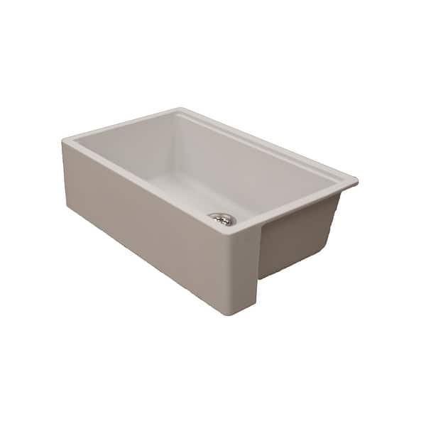 Titan Farmhouse Granite Composite 33 in. Single Bowl Kitchen Sink in Black with Cutting-Board and Strainer
