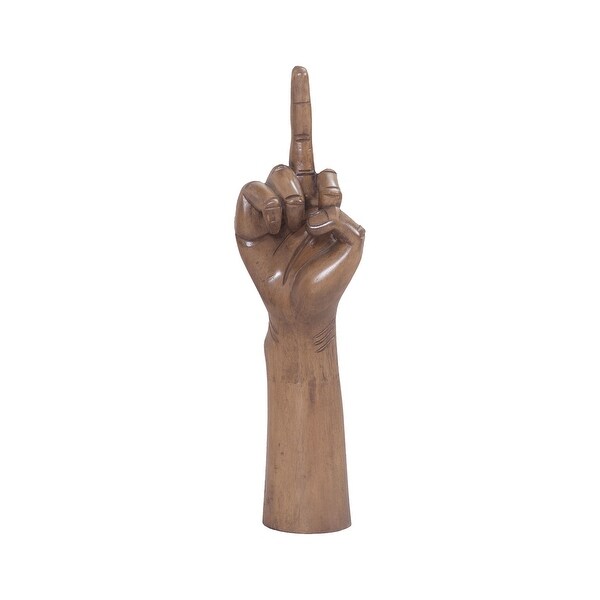 18.5" Brown Hand Four Sculpture Table Top Decor - N/A