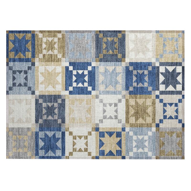 Machine Washable Indoor/ Outdoor Modern Newton Chantille Rug