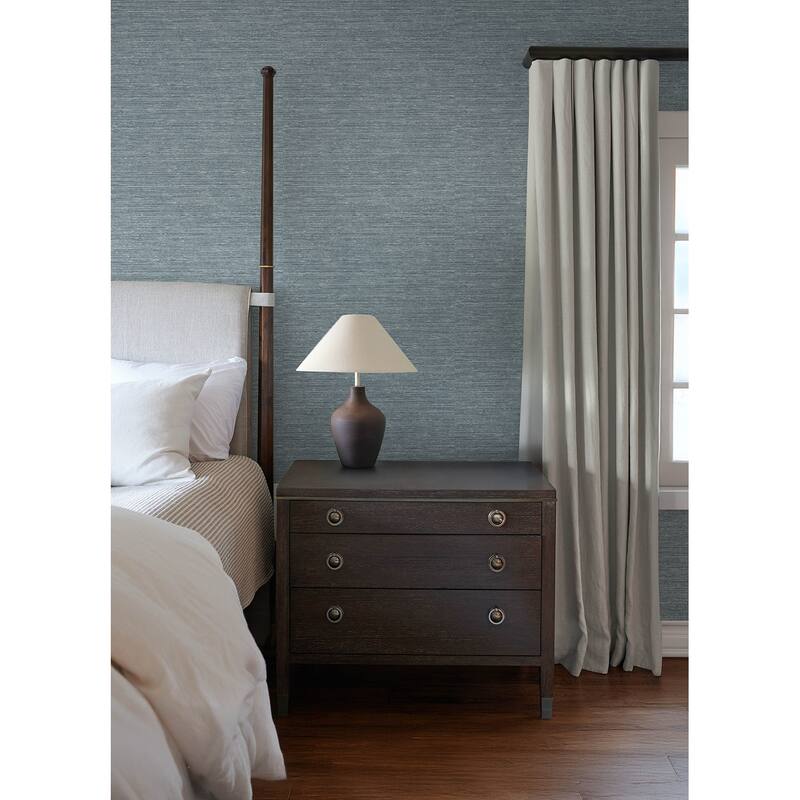 Chris Loves Julia x A-Street Prints Roderick Blue Textured Wallpaper