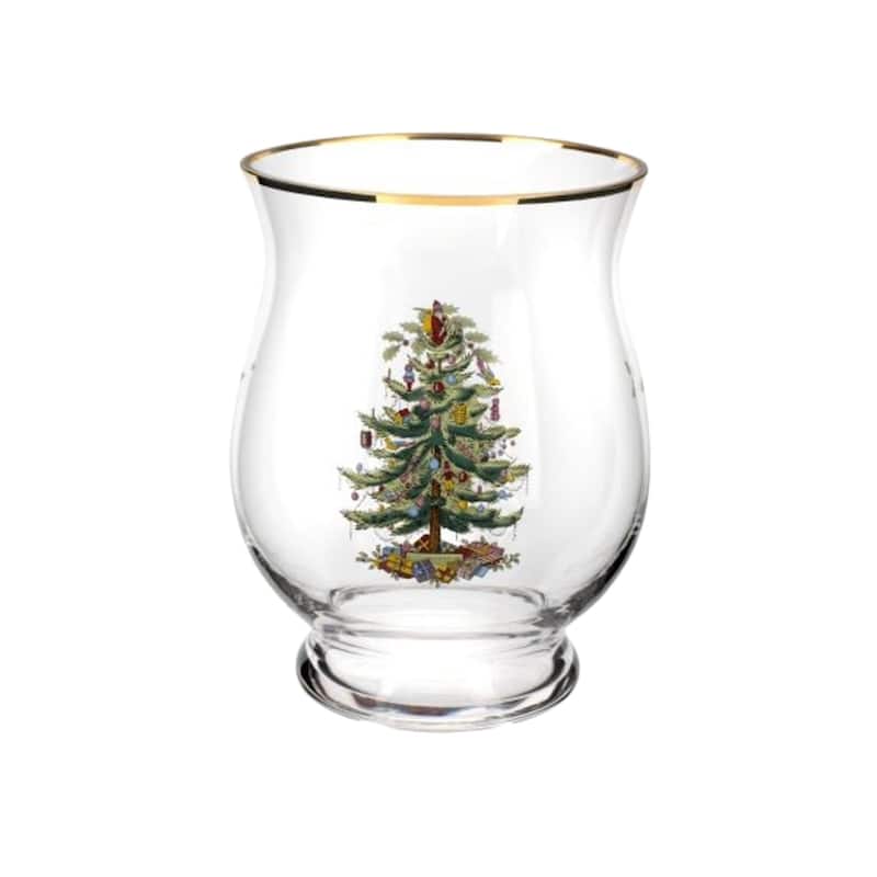 Spode Christmas Tree Hurricane Lamp - 6.5 in - 6.5 in