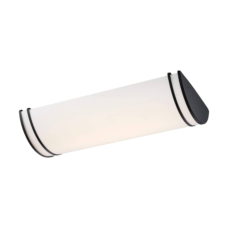 Glamour LED 25 inch Linear Flush Mount Fixture Black Finish CCT Selectable 3K/4K/5K - Matte Black