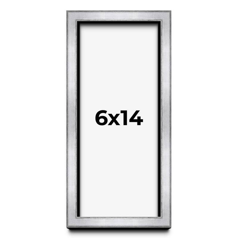 6x14 Shadow Box Frame Silver | 1.375 Inches Deep Real Wood