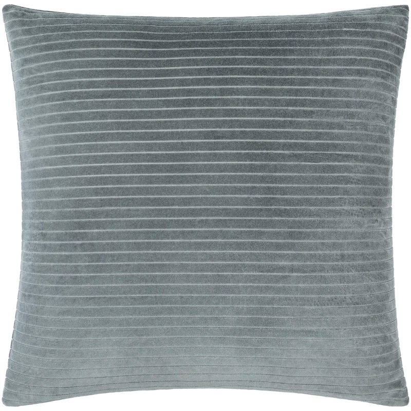 Artistic Weavers Deveron Cotton Velvet Strip Throw Pillow - 20x20 Ploy Insert - Grey
