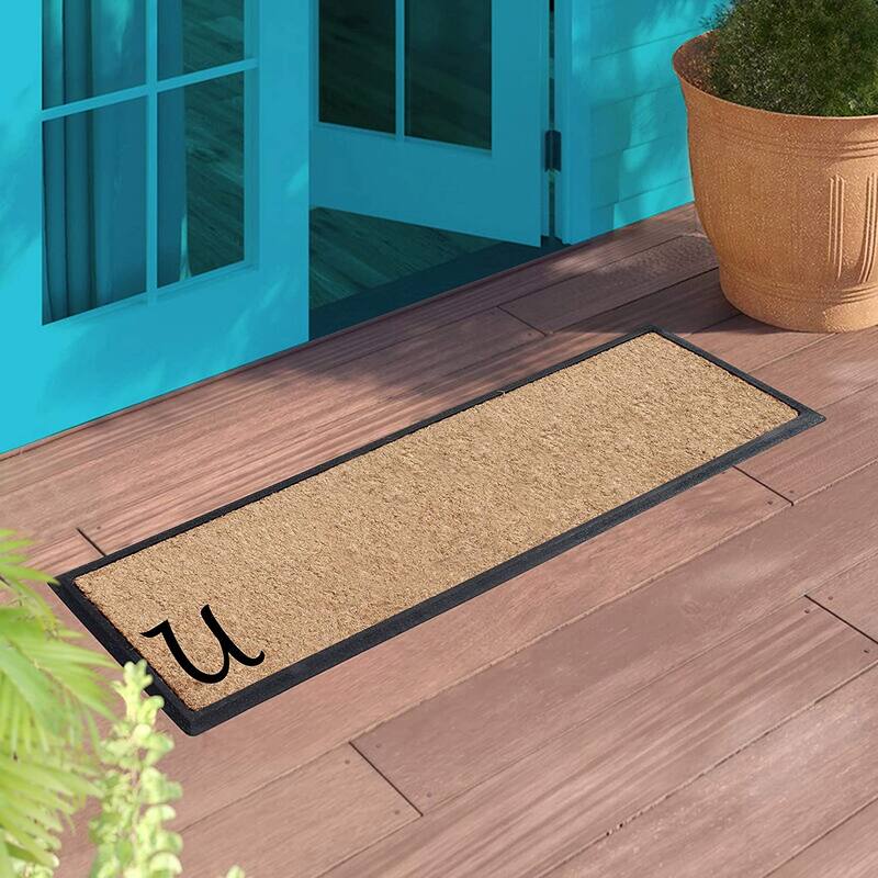 Rubber/Coir Molded Lucida 16-inch x 48-inch Monogrammed Doormat