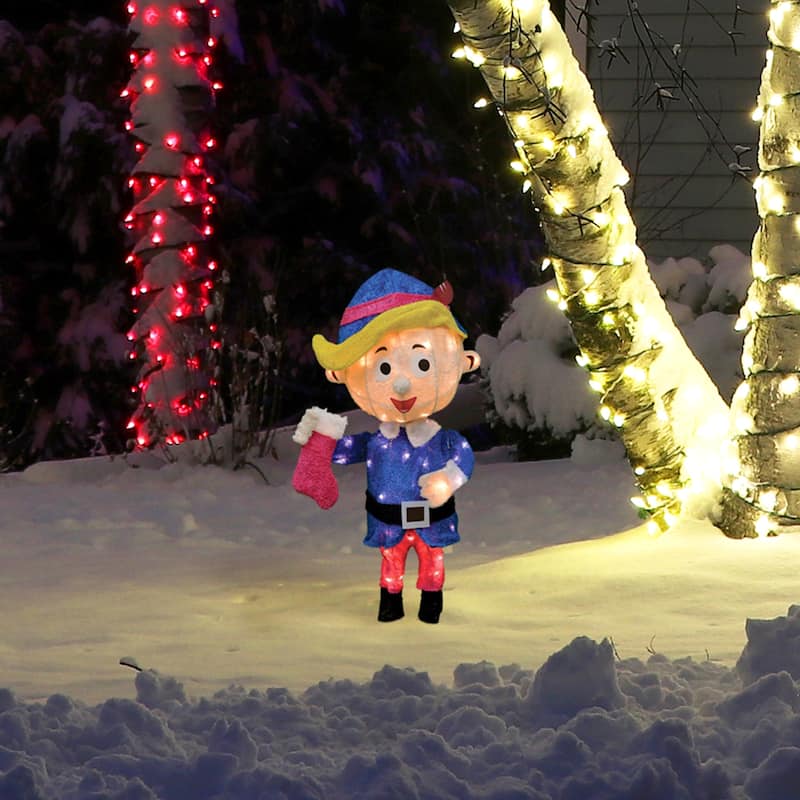 Lighted Hermie from Rudolph Outdoor Christmas Decoration - 19" - Clear LED Lights - 19