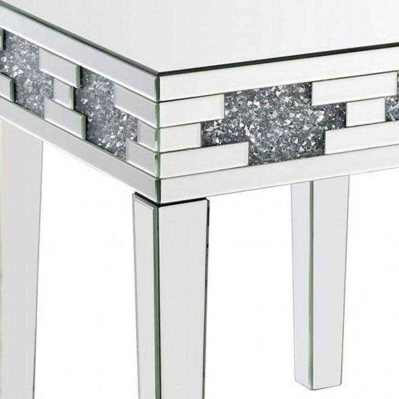 20 in. Silver Rectangle Metal End Table, Sturdy Build End Side Table for Living Rooms
