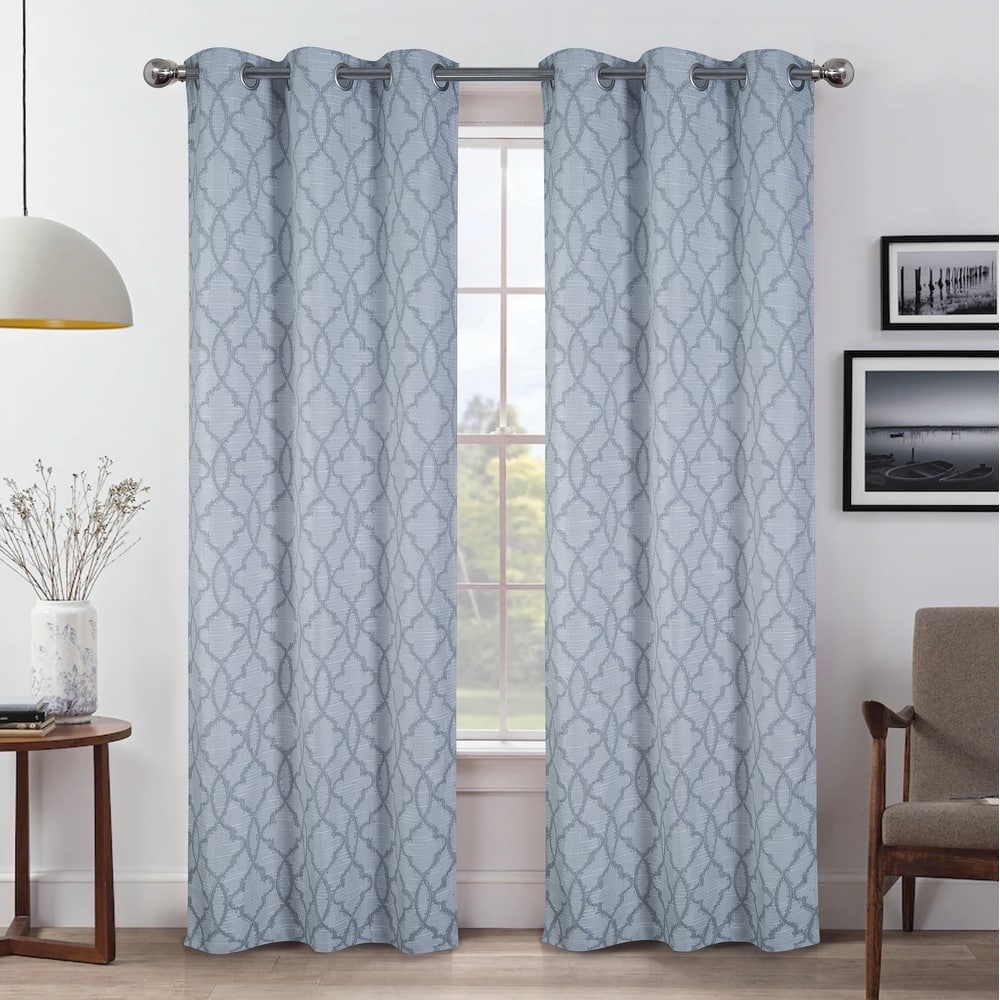 Bridgeport Jacquard Window Curtain Panel 90" - Machine Wash