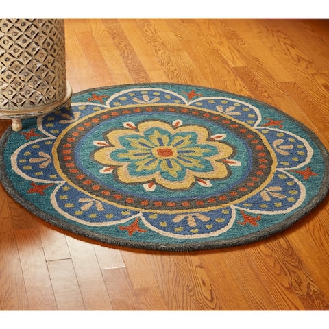LR Home Dazzle Floral Escape Mandala Rug