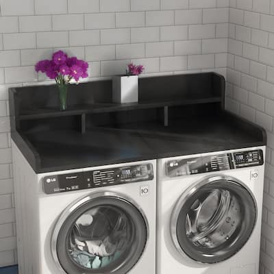 Washer Dryer Countertop, Laundry Wood Shelf Topper with Edge, 54" Width x 27.5" Depth
