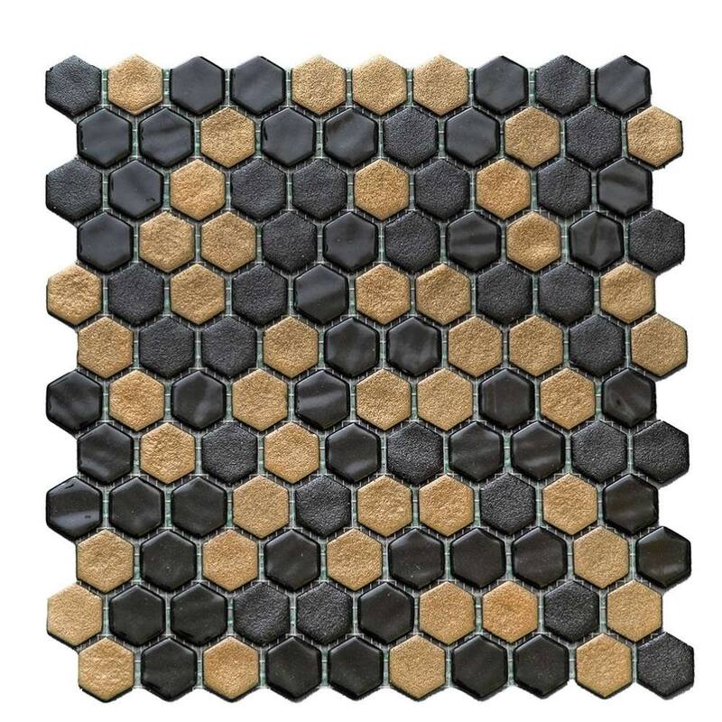 The Tile Life Eterna Hex 1x1 Glass Mosaic Floor & Backsplash Wall Tile