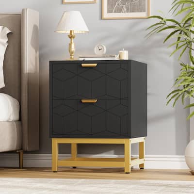 2 Drawer Dresser, Small Modern Chest, Nightstand with Drawer for Bedroom, Living Room, Hallway, Entryway