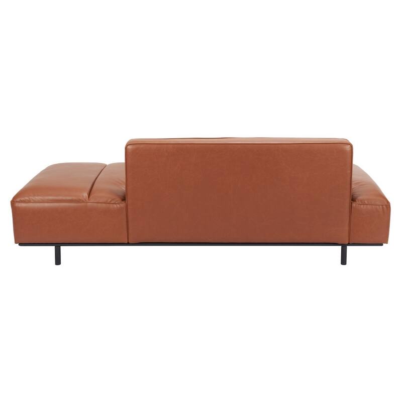 HomeRoots 79" Brown Faux Leather Sofa With Black Legs