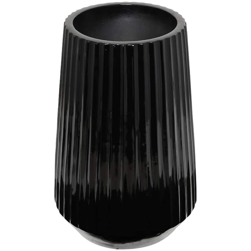 Black Resin Decorative Vase - 16"W, 24"H