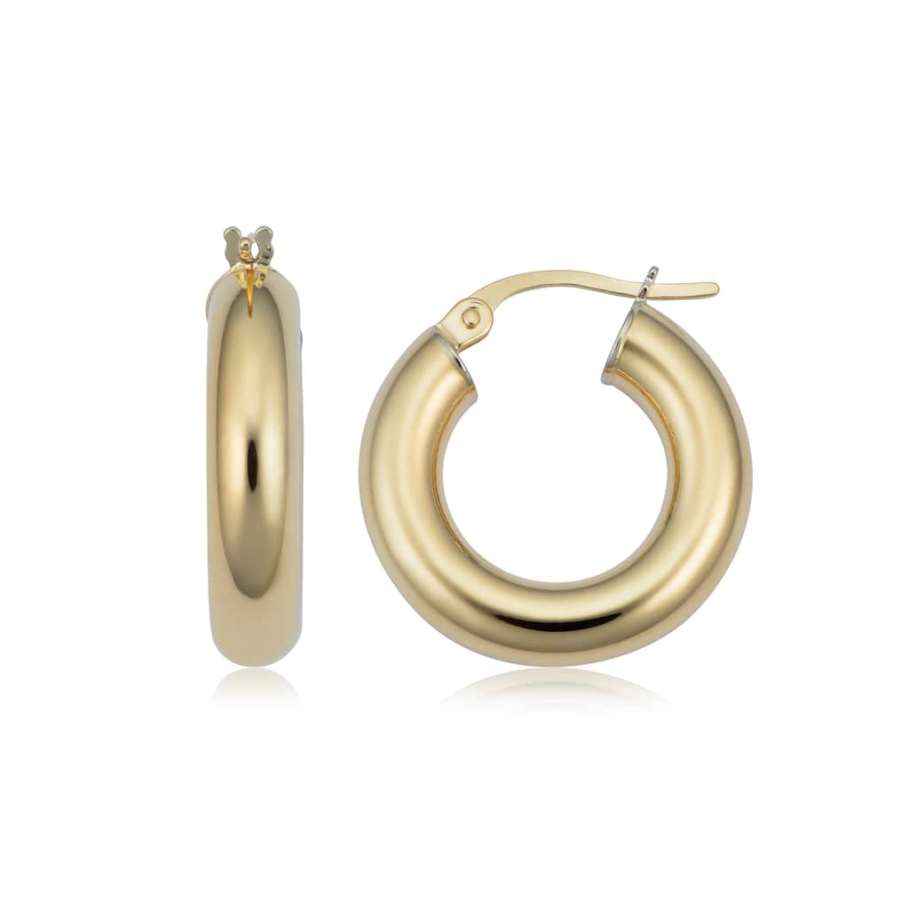 Joelle Collection Gold Earrings 14K Yellow Gold 4x10 MM