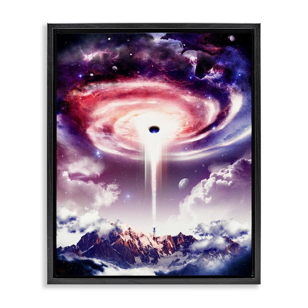 Stupell Surreal Space Nebula Rays Framed Floater Canvas Wall Art Design By Barrett Biggers