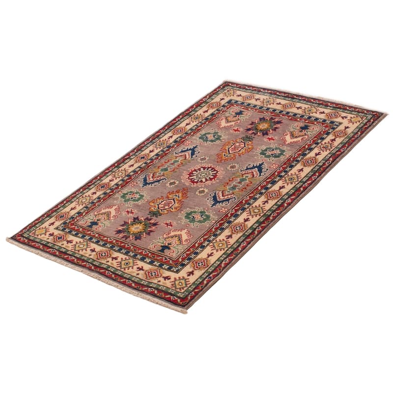 ECARPETGALLERY Hand-knotted Uzbek Ghazni Taupe Wool Rug - 3'4 x 5'0
