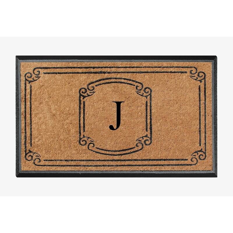 A1HC Natural Coir Monogrammed Door Mat For Front Door, 30"x48"