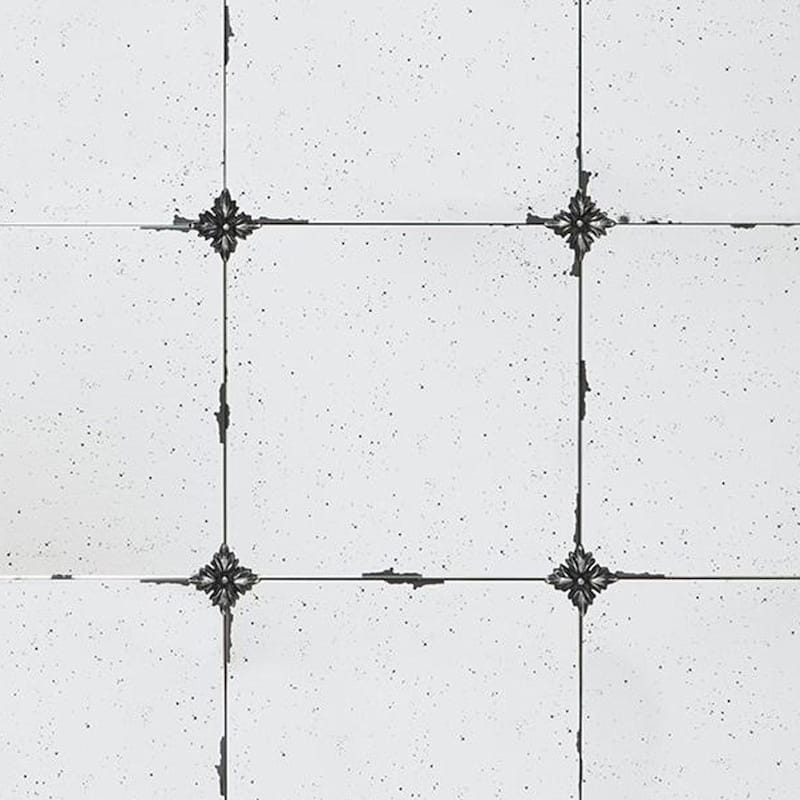HomeRoots 36" Black Square Iron Framed Antiqued Glass Accent Mirror - 35.8' X '35.8' X '1.4