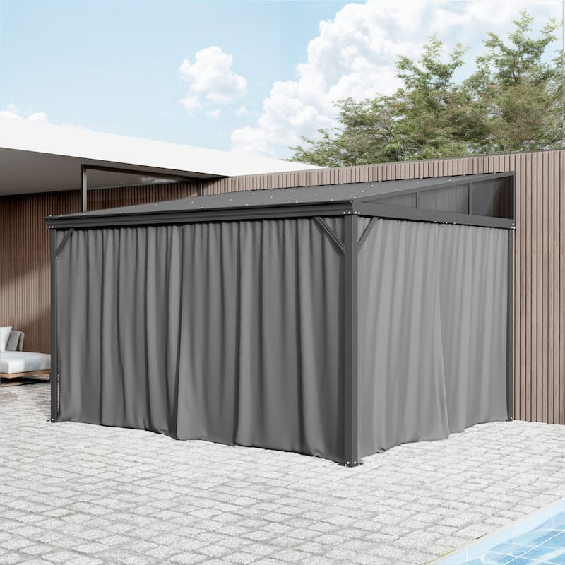 Aluminum Patio Gazebo Curtains Mosquito Netting Outdoor Canopy Backyard Poolside Garage Door