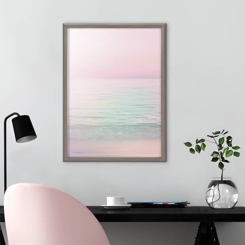 Kate and Laurel Blake Dreamy Pastel Seascape Framed Printed Glass by Dominique Vari - 18x24